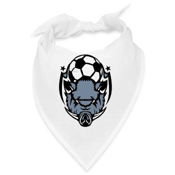 Fußball Fußball-Logo wilden Eber boar3 - Bandana - Weiß - Vorne