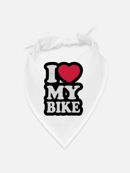 I love my bike - Bandana - white