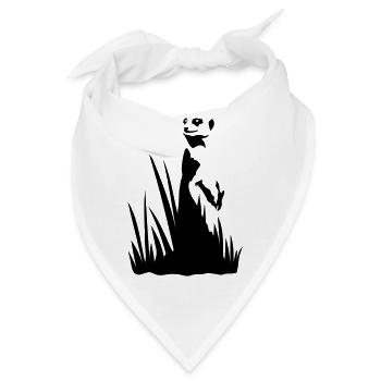 Erdmännchen im Gras - Bandana - Weiß - Vorne