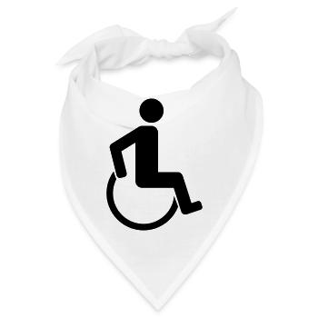 piktogramm behinderung rollstuhl gehen laufen sitz - Bandana - Weiß - Vorne