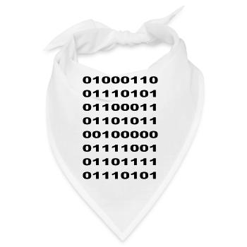 "Fuck You" Binary - Bandana - Weiß - Vorne