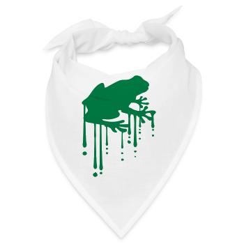frosch schleim tropfen graffiti kroete silhouette - Bandana - Weiß - Vorne