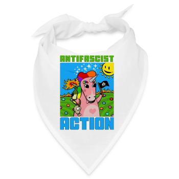 Antifascist Action (Unicorn) - Bandana - Weiß - Vorne