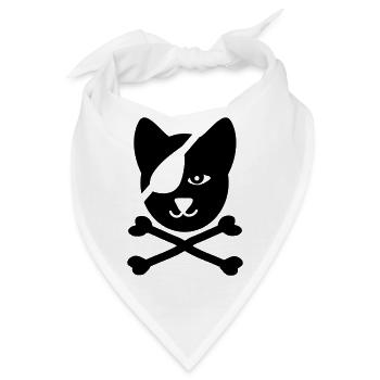 katze pirat seefahrt - Bandana - Weiß - Vorne