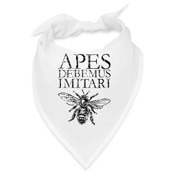 APES DEBEMUS IMITARI Imkerei Imker Spruch - Bandana - Weiß - Vorne