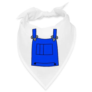 Mechaniker Latzhose Fasching Karneval Kostüm Shirt - Bandana - Weiß - Vorne