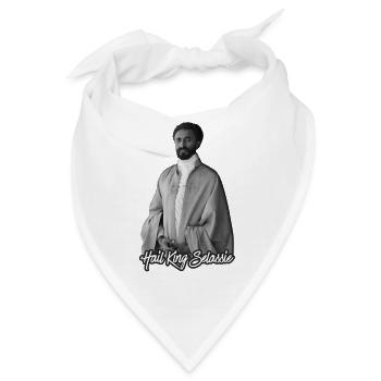 Hail King Selassie Jah Rastafari Roots Reggae - Bandana - Weiß - Vorne
