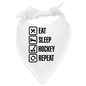 Eat Sleep Hockey Repeat - Bandana - Weiß - Vorne