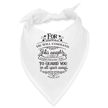 Jesus Klamotten - Bibelvers Psalm 91,11 Geschenk - Bandana - Weiß - Vorne