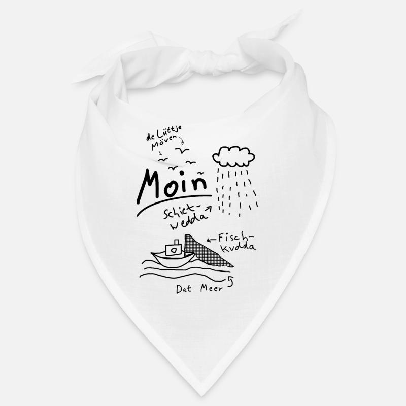 Moin Plattdeutsch Norddeutsch Meer Möwe Boot - Bandana - Weiß