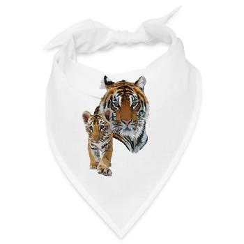 bengalischer Tiger - Bandana - Weiß - Vorne