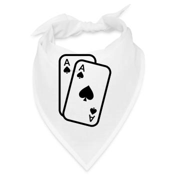 Karten Pik Ass Spielkarten Poker - Bandana - Weiß - Vorne