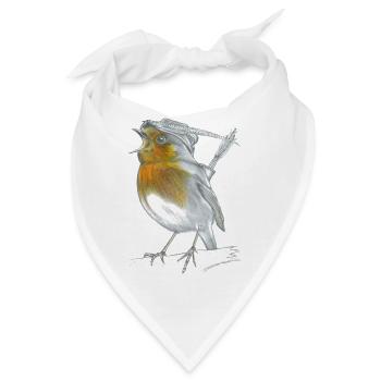 Rotkehlchen Robin Hood - Bandana - Weiß - Vorne