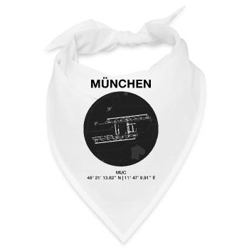 München Flughafen MUC (dark) - Bandana - Weiß - Vorne