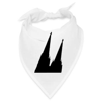 Schräger Kölner Dom in Köln - Bandana - Weiß - Vorne