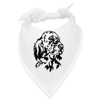 Englischer Setter Kopf - Bandana - Weiß - Vorne