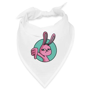 Hase Daumen Runter - Bandana - Weiß - Vorne