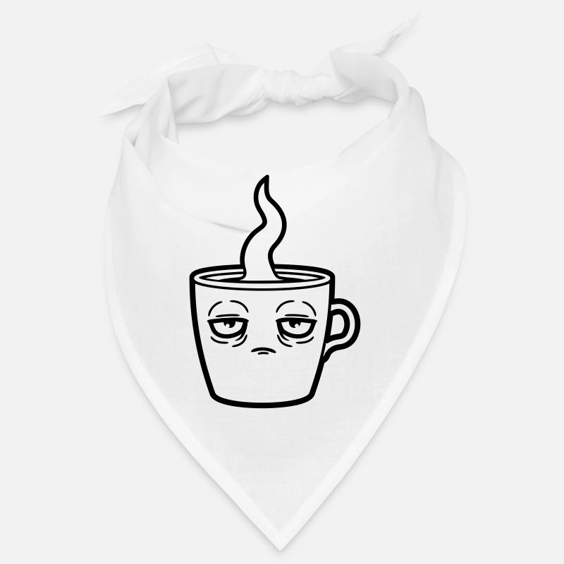 Müde Kaffeetasse Gesicht Bandana