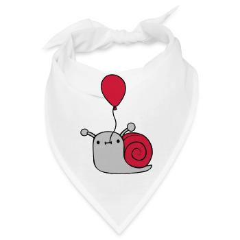 Niedliche Luftballon Schnecke - Bandana - Weiß - Vorne