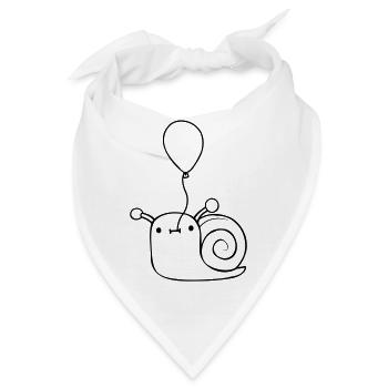 Luftballon Schnecke Niedlich - Bandana - Weiß - Vorne