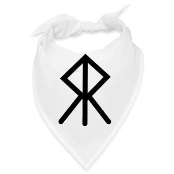 Moed Wikinger-Rune COURAGE - Bandana - Weiß - Vorne
