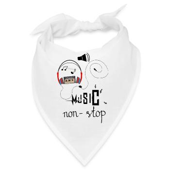 Music non stop - Bandana - Weiß - Vorne
