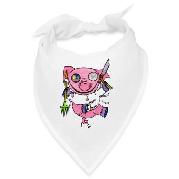Durch Schwein - Bandana - Weiß - Vorne