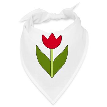 Blume rot rote Blume Blumen Tulpe rot - Bandana - Weiß - Vorne