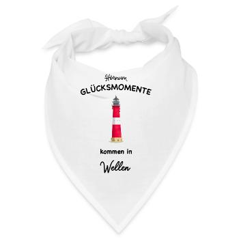 Sylt Leuchtturm, Wellen der Glücksmomente surfen - Bandana - Weiß - Vorne