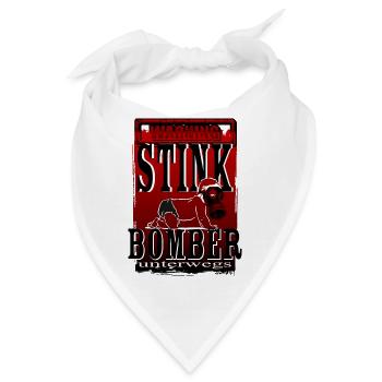 Warnung Stinkbomber unterwegs Baby Windel Maske - Bandana - Weiß - Vorne