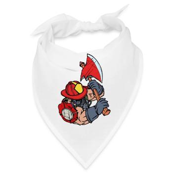Berufsfeuerwehr Feuerwehr Feuerwehrhelm Retter - Bandana - Weiß - Vorne