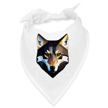 Low Poly Wolf Gesicht Design - Bandana - Weiß - Vorne