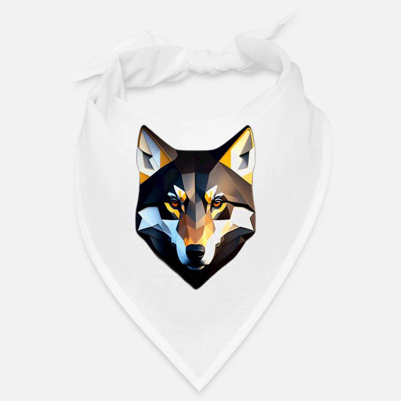 Conception de visage à faible Poly Wolf Bandana