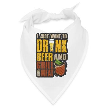 Lustiger Grill-Spruch I Grillen Motiv - Bandana - Weiß - Vorne