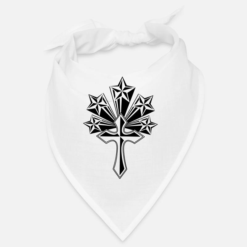 Croix avec cinq étoiles transparentes Bandana