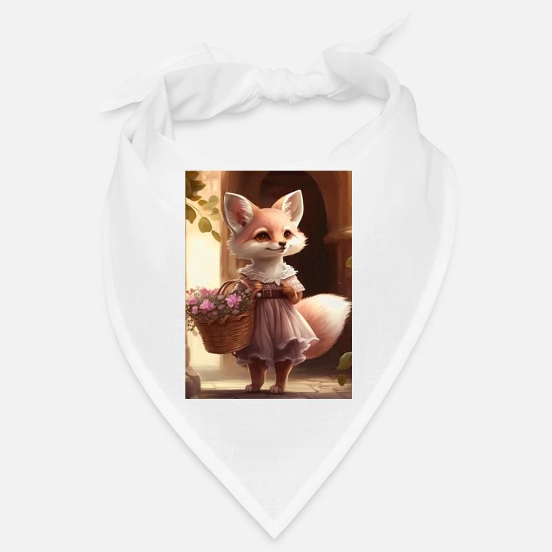 Renarde avec panier de fleurs cadeau Bandana