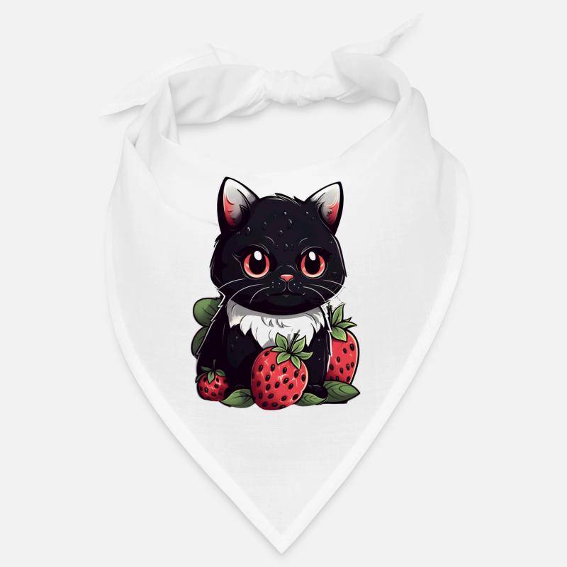 Ragamuffin Erdbeere Katze Geschenk - Bandana - Weiß