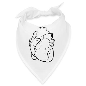 Herz - Bandana - Weiß - Vorne