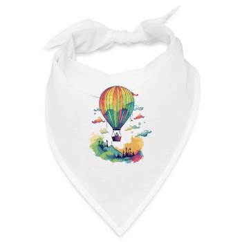 Mehrfarbiger Heißluftballon - Bandana - Weiß - Vorne