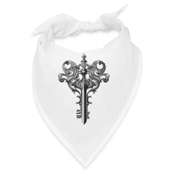Gotisches Schlüsselmotiv - Bandana - Weiß - Vorne