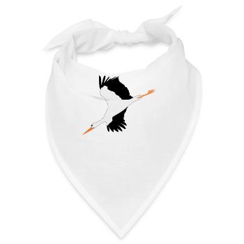 Storch, schwarz-weiß - Bandana - Weiß - Vorne