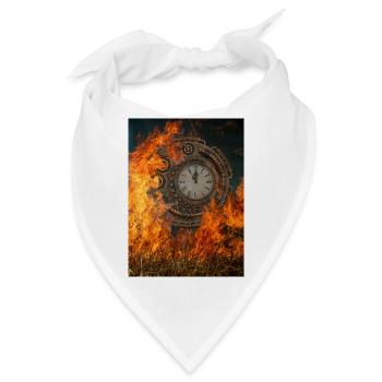 Feurige Uhr. - Bandana - Weiß - Vorne