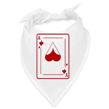 Spielkarte Ass - Bandana - Weiß - Vorne