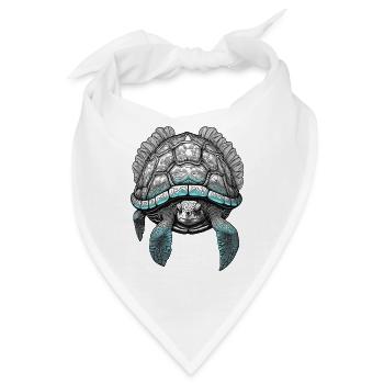 Schablonenfarbige alte Meeresschildkröte - Bandana - Weiß - Vorne