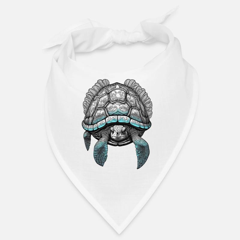 Stencil Colored Old Sea Turtle Bandana