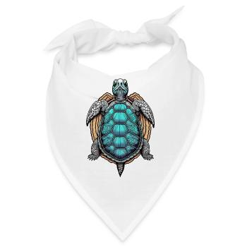 Psychedelische Schildkröte - Bandana - Weiß - Vorne