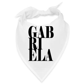 Gabriela Name Vorname Moderne Schrift Wort Art - Bandana - Weiß - Vorne