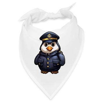 Pinguin Polizistin - Bandana - Weiß - Vorne