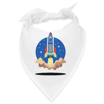 Retro Rocket – Space Adventure - Bandana - Weiß - Vorne