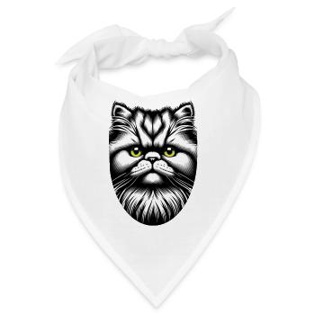 Katzengesicht - Bandana - Weiß - Vorne